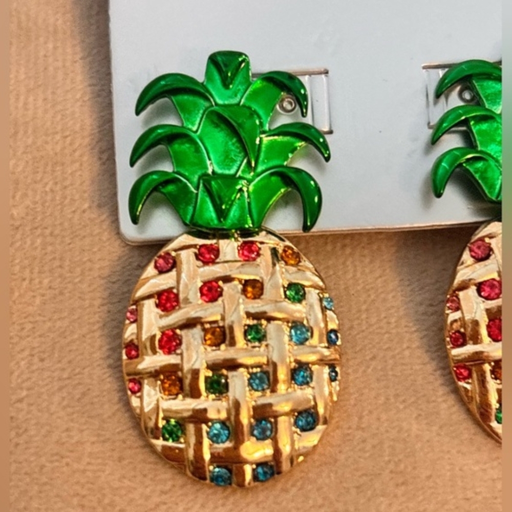 Sugarfix by Baublebar "Sweet & Spikey" Rainbow Pineapple Drop Earrings NWT - Picture 2 of 2